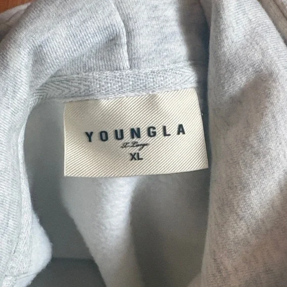 YoungLA Light Gray Hoodie for Men - Picture 3 of 3